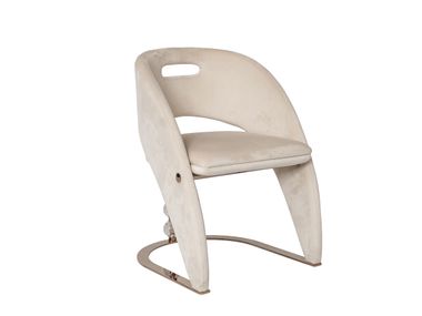Silla cantilever tapizada de tela PHASELIS ZEBRANO