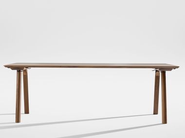 Extending rectangular solid wood table RAIL ZEITRAUM