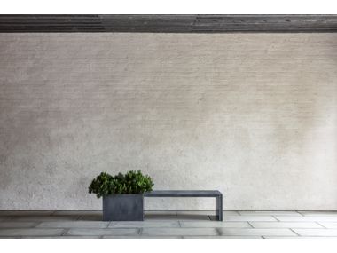 Zinc garden bench with integrated planter ZINC IN OUT By DOMANI design ...
