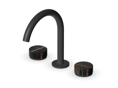 ZUCCHETTI, ISY22 ZIS5340.N6 Rubinetto per lavabo da piano con rosette separate in marmo e senza scarico