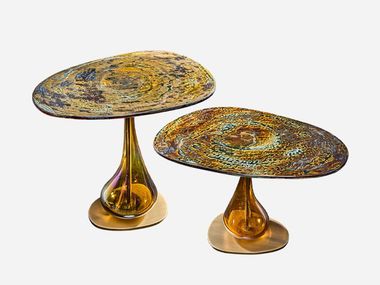 Blown glass legs and glazed ceramic coffee table DELIGHT Zade Design