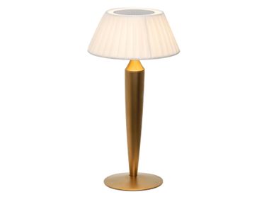 Lampada da tavolo a batteria ricaricabile in alluminio e tessuto FLAMINIA Zafferano
