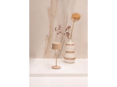 Lampada Da Tavolo Olivia Pro Ricaricabile - Touch Dimmer, Luce 2700-3000K, IP65 Per Esterni, Batteria 9 Ore, Bianco