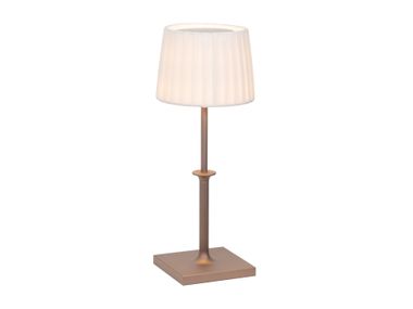 Lampada da tavolo a batteria ricaricabile in alluminio e tessuto POLDINA CLASSIC Zafferano