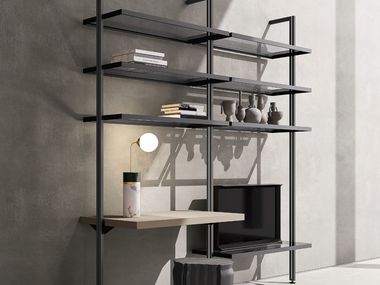 Sectional bookcase with built-in lights WINDY SM2003 Zalf