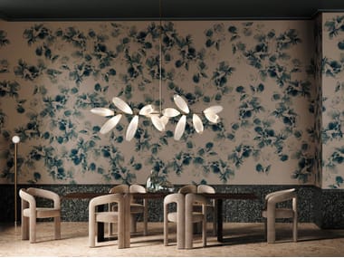 Carta da parati stampata in digitale con motivi floreali FOLIAGE Zambaiti Contract