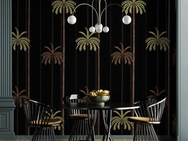 Carta da parati stampata in digitale tropicale ORTIGIA Zambaiti Contract