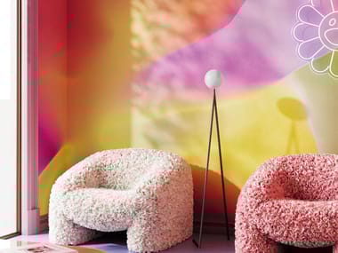 Carta da parati stampata in digitale POP FLOWERS Zambaiti Contract