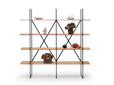 Solid wood bookcase SLIM IRONY Zeus