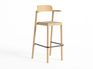 High solid wood stool AROMA Zilio A&C