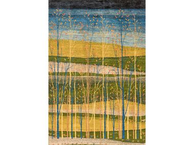 Handmade wool rug ABSTRACT VERNAL ARBORETUM Zollanvari