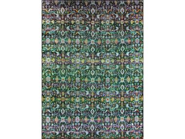 Rectangular patterned silk rug CLASSICAL PERSIAN FLOWER FIELD Zollanvari