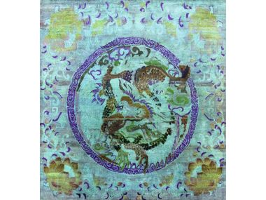 Rectangular silk rug DANCING DRAGON 3 Zollanvari