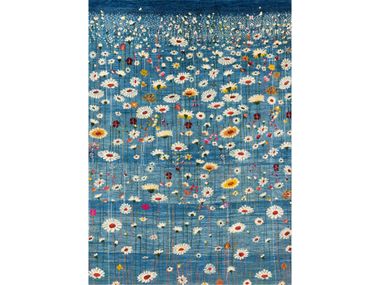Rectangular wool rug with floral pattern FLOWER MEADOW 12 Zollanvari