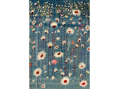 Rectangular wool rug with floral pattern FLOWER MEADOW 16 Zollanvari