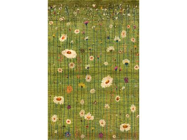 Rectangular wool rug with floral pattern FLOWER MEADOW 14 Zollanvari