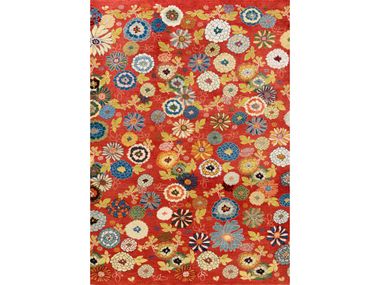 Rectangular wool rug with floral pattern IKEBANA KYOTO 18 Zollanvari