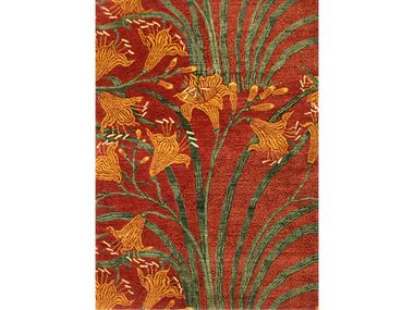 Rectangular wool rug with floral pattern LILY OF THE VALLEY MEADOW 1 Zollanvari