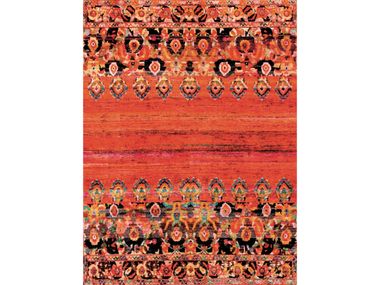 Rectangular patterned silk rug MIRRORED PERSIAN FRILLS Zollanvari