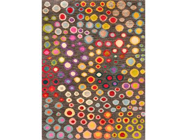 Rectangular patterned wool rug 'OP ART' FLOWER FIELD Zollanvari