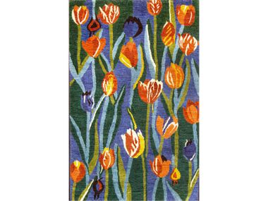 Rectangular wool rug with floral pattern TULIP MEADOW 2 Zollanvari