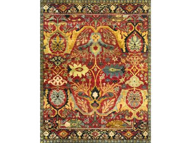 Rectangular silk rug with floral pattern VAGIREH REVIAL 1 Zollanvari