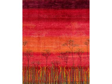 Rectangular wool rug with floral pattern WATERFRONT FLORA 7 Zollanvari