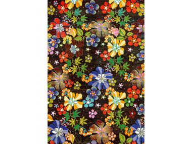 Rectangular wool rug with floral pattern FLOWER POWER 4 Zollanvari