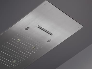 Soffione doccia a LED rettangolare in acciaio inox con 3 getti ACQUACHIARA 39