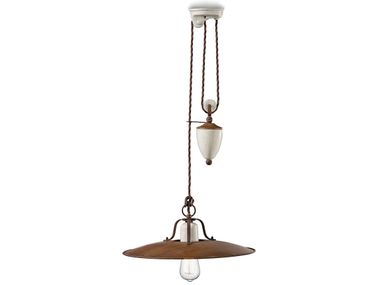 Adjustable metal pendant lamp GRUNGE FERROLUCE