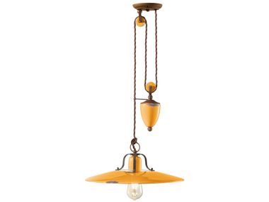 Adjustable ceramic pendant lamp COUNTRY FERROLUCE