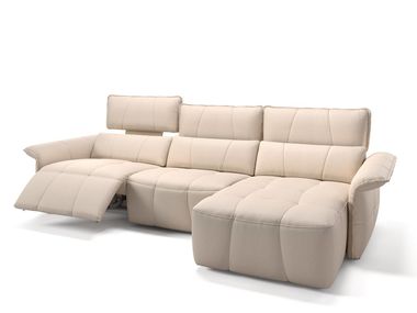 Leather sofa with chaise longue ADRIA Sofanella