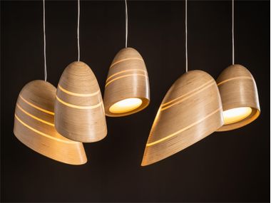 Luminária pendente LED de madeira compensada RAY PENDANT LIGHTS andblack