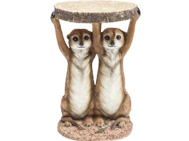 Round synthetic material coffee table ANIMAL MEERKAT SISTERS KARE Design