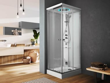Cabina de ducha hidromasaje 120x90 cm baño turco completo opcional