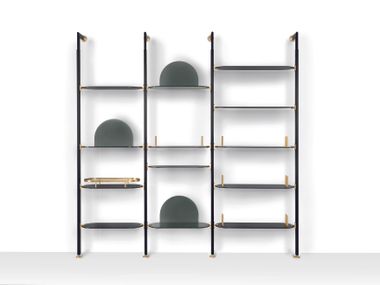 Libreria a parete in metallo e vetro ALBA arflex