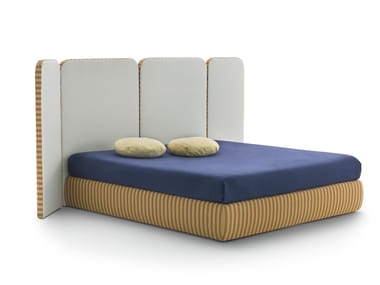 Upholstered double bed with high headboard PALAZZO