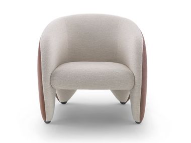 Fabric and leather armchair with armrests YUZU arflex