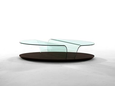 Mesa de centro oval baixa de vidro ARONA Tonin Casa