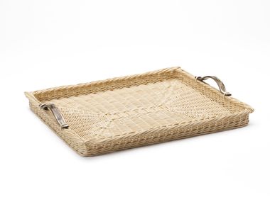 Rectangular woven wicker tray AZALEA Mila Maurizi