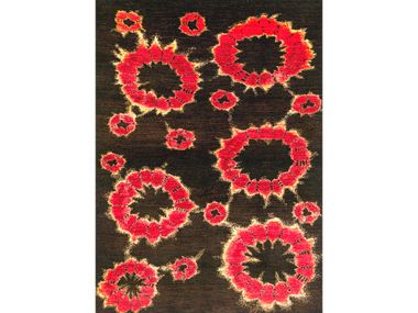 Rectangular patterned wool rug ART DECO KYOTO SHIBORI 2 Zollanvari