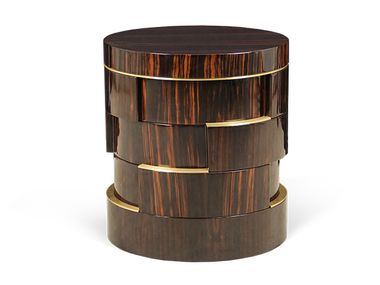 Round ebony high side table BABEL JOSÉ LEITE DE CASTRO