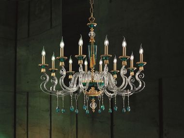 Chandelier with Swarovski® Crystals BAROCCO L12 Euroluce Lampadari