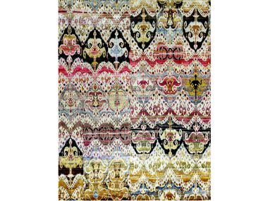 Patterned rectangular wool rug BAROQUE IKAT 3 Zollanvari