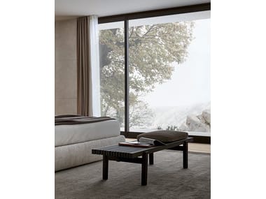 HOME HOTEL Wood veneer bench By Poliform | design Jean-Marie Massaud