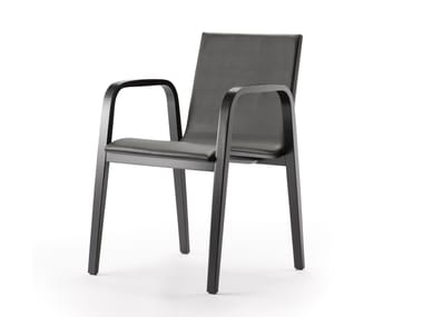 Sedia imbottita in pelle con braccioli BENTWOOD CO01 | Sedia in pelle SCHNEEWEISS interior