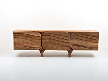 Wooden sideboard with doors BLENDA HOOKL und STOOL