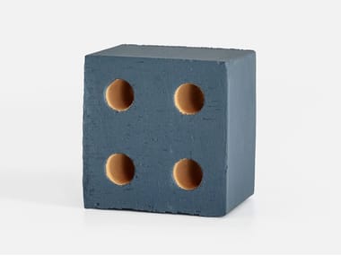 Terracotta element for partition wall BLOC MATT BLUE