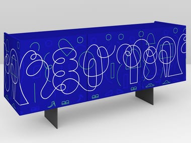 Madia con ante a battente BLUE DOODLE PICTOOM