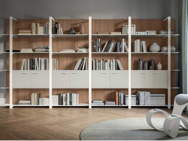 Open sectional modular bookcase BOISERIE Quadrifoglio Group